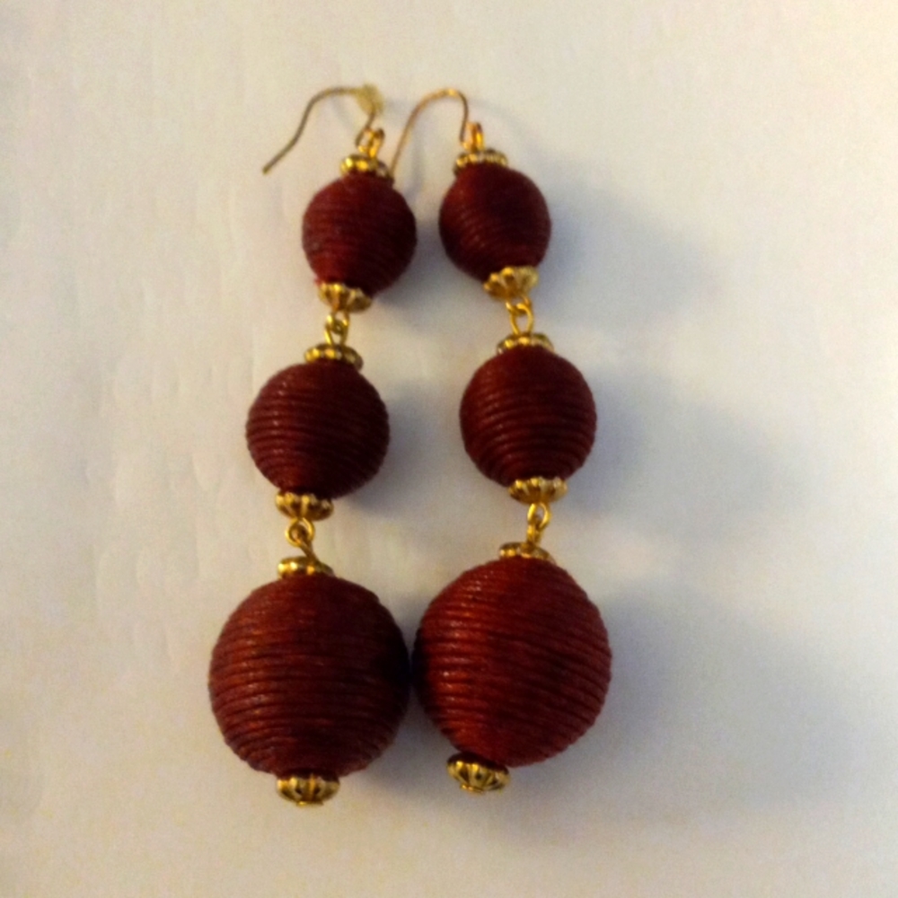 Burgundy  layered earrings